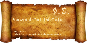 Veszprémi Dávid névjegykártya